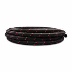Nylon Black/Red Braided Flex Hose - Vibrant