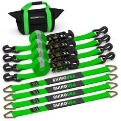 RHINO USA 2" x 8' Vehicle Tie-Down Kit (J-Hooks)